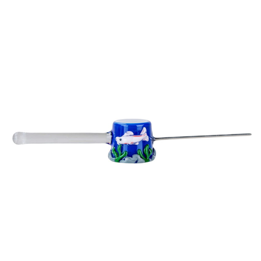 Empire Glassworks Metal & Glass Poker Wand | 6" | Koi Pond