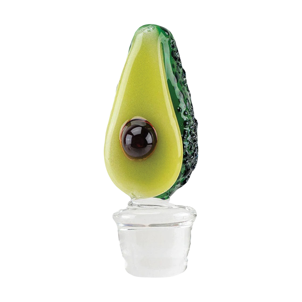 Empire Glassworks Avocado Themed Carb Cap for Puffco Peak Pro, Borosilicate Glass, Front View