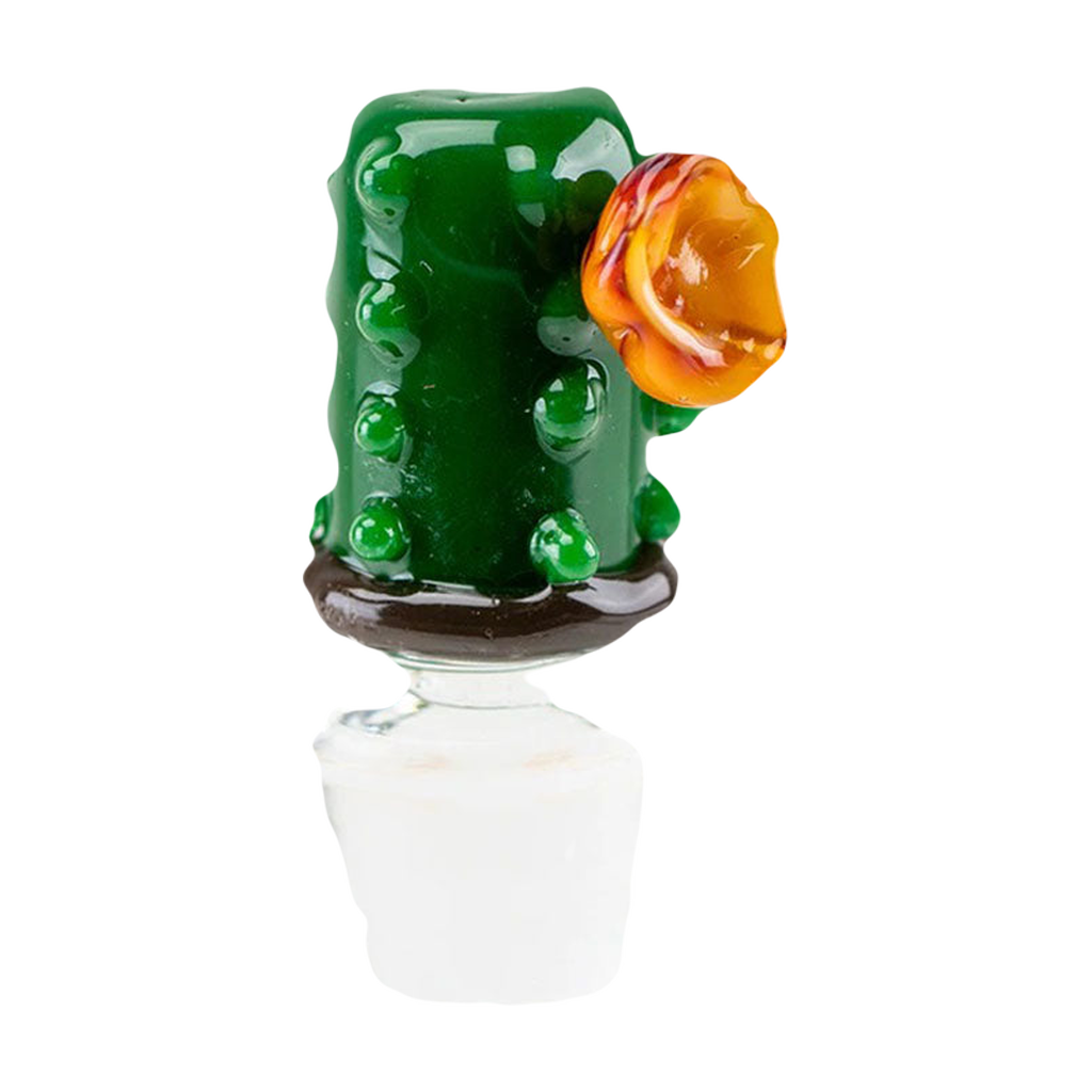 Empire Glassworks Puffco Peak Pro Carb Cap, 12mm, Barrel Cactus design, front view on white background
