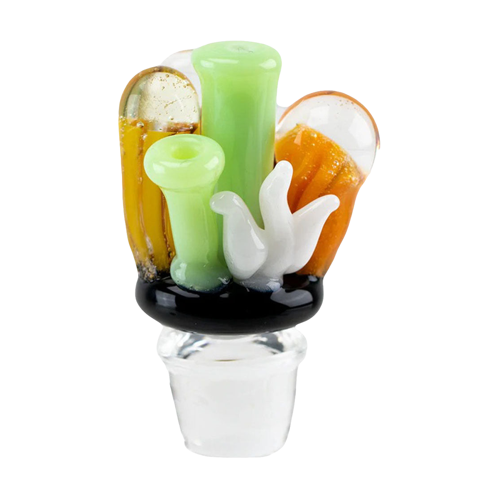 Empire Glassworks Puffco Peak Pro Carb Cap, Coral Reef Design, Borosilicate Glass, Front View