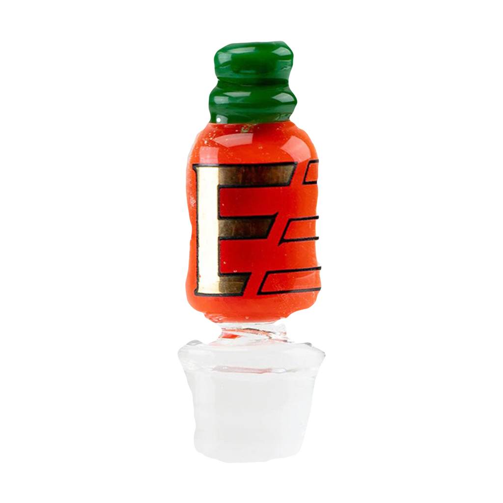 Empire Glassworks Sriracha-themed Puffco Peak Pro Carb Cap, 12mm, Front View on White Background