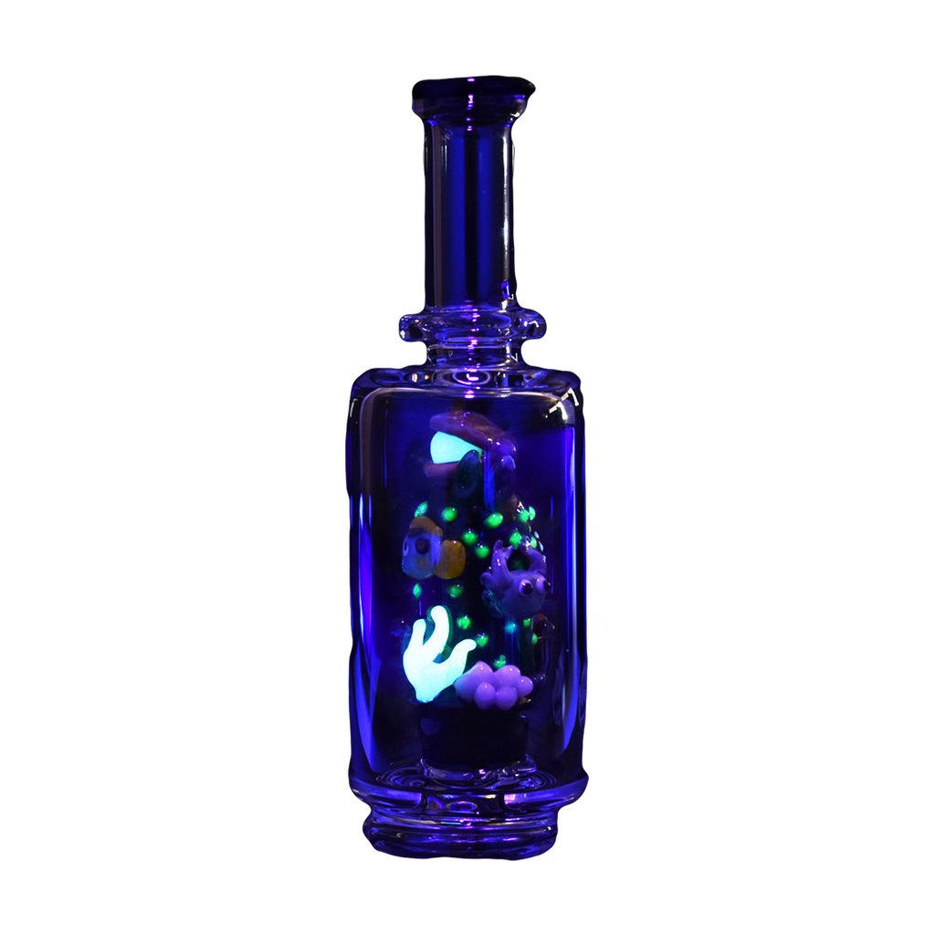 Empire Glassworks UV Reactive Save The Sea Attachment for Puffco Peak, Front View