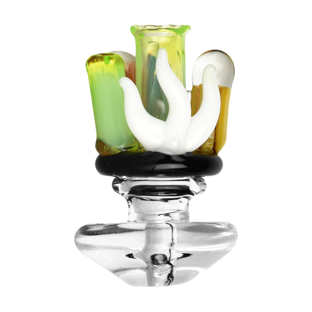 Empire Glassworks UV Reactive Puffco Peak Attachment with Sea Theme, Front View