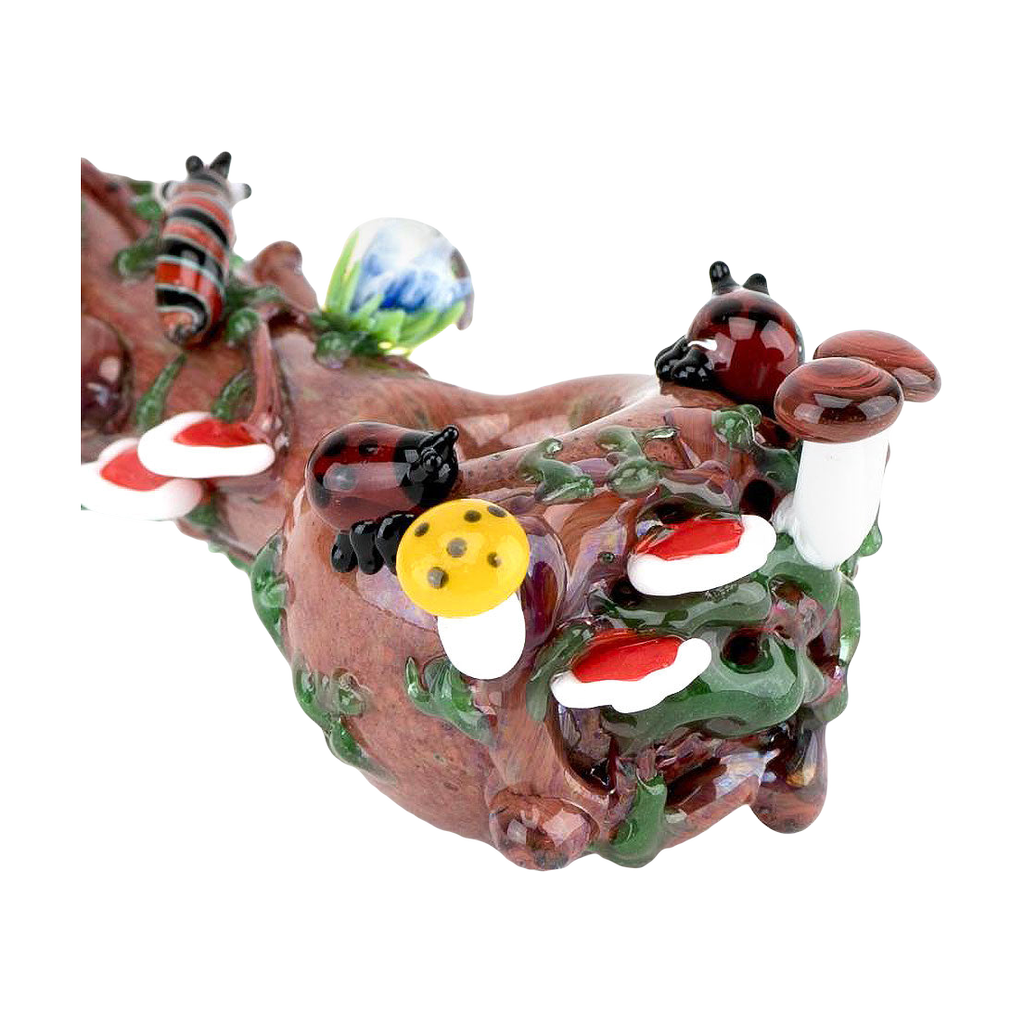 Empire Glassworks Spoon Pipe - Nature Theme Borosilicate Glass, 4.75" Length, Side View