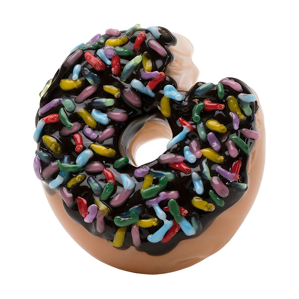 Empire Glassworks Sprinkle Donut Hand Pipe, 3" Compact Borosilicate Glass, Top View