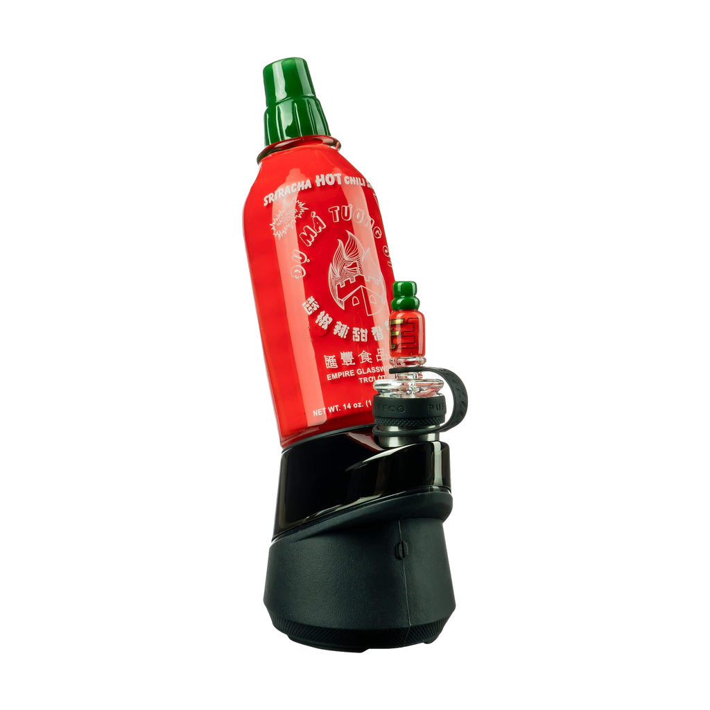 Empire Glassworks Sriracha Bottle Glass Attachment for PuffCo Peak & Pro, Novelty E-Rig Accessory