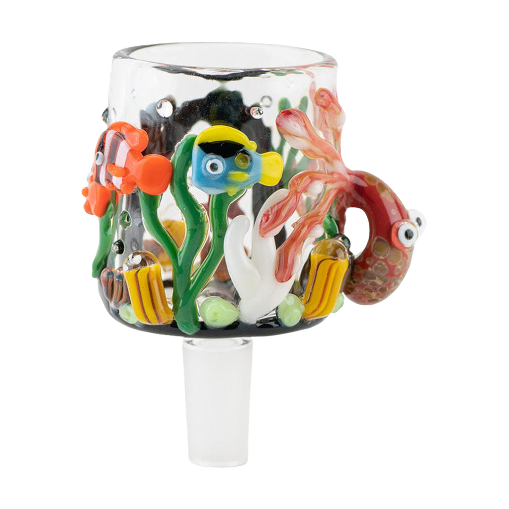 Empire Glassworks Under the Sea Themed 14mm Male Bong Attachment with Colorful Marine Life Art