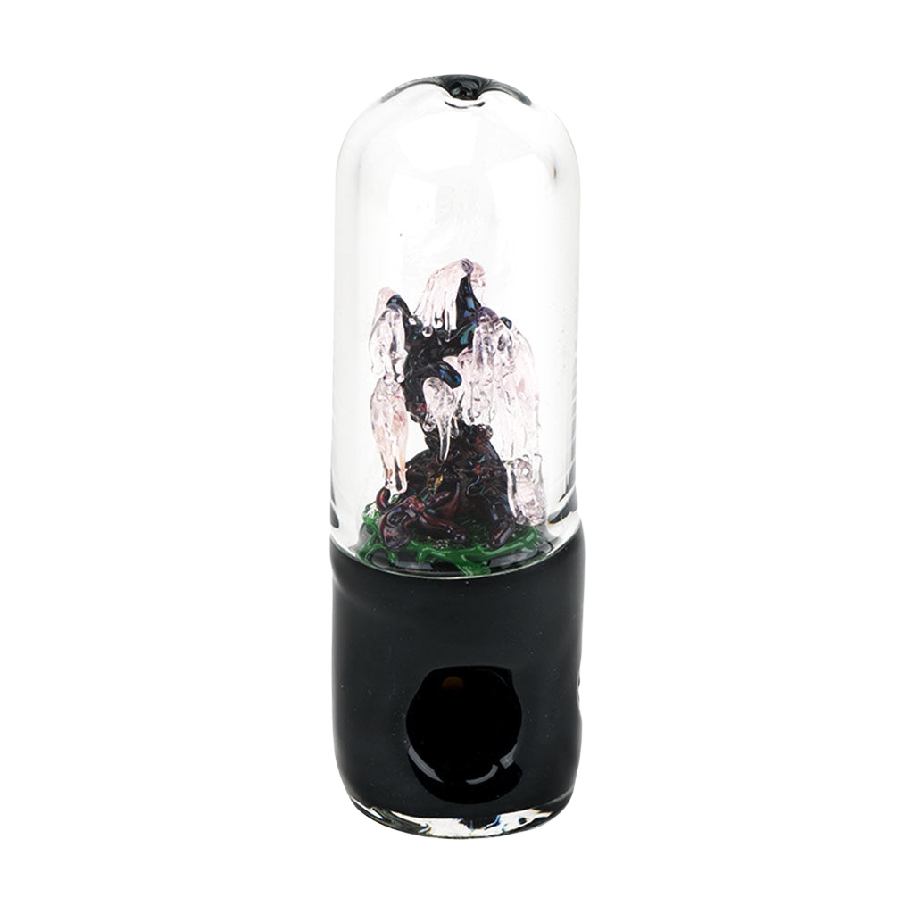 Empire Glassworks UV Reactive "Tree of Souls" Dry Pipe, 4.5" Borosilicate Glass, Front View