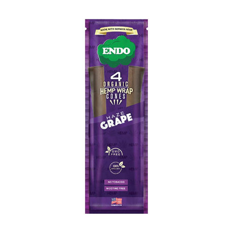 Endo Organic Hemp Wrap Cones Haze Grape Flavor Front View