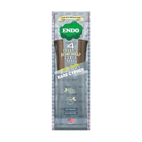 Endo Organic Hemp Wrap Cones, 4-Pack Front View on Seamless White Background
