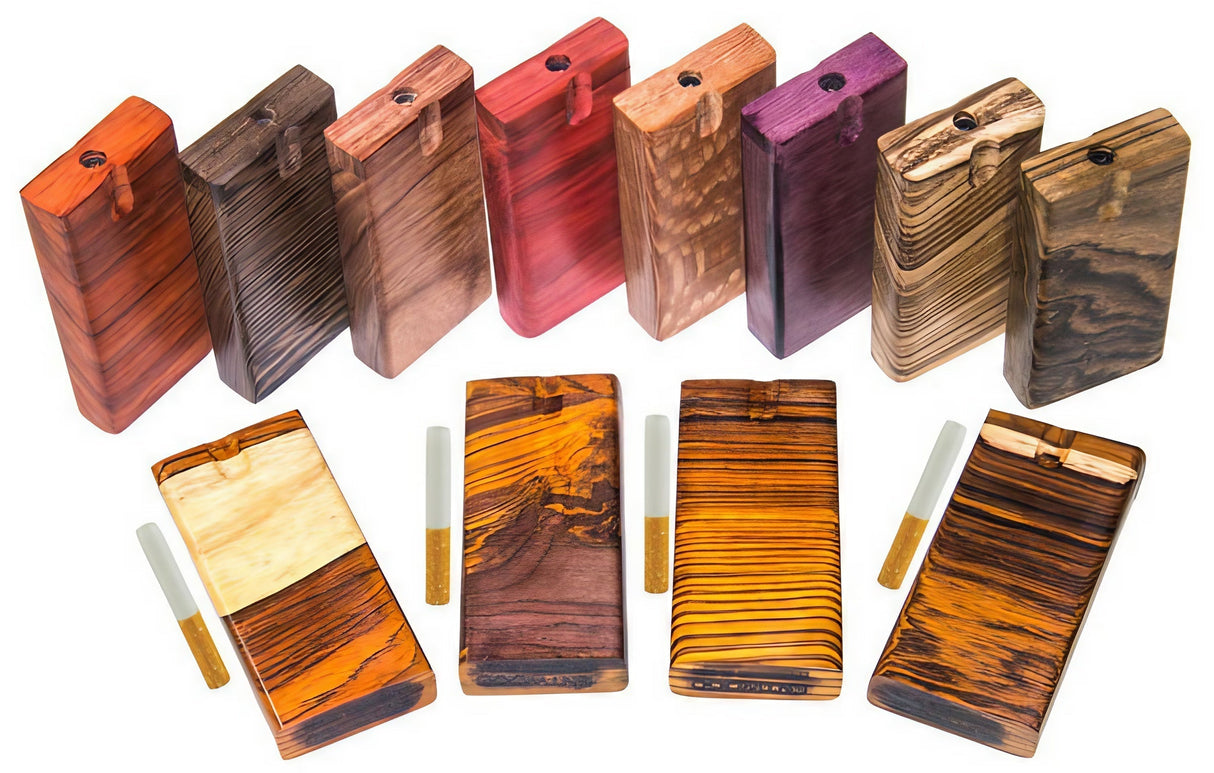 Assorted Entwood Dugouts with Ceramic Bats, Small 3.2" - Top View on White Background