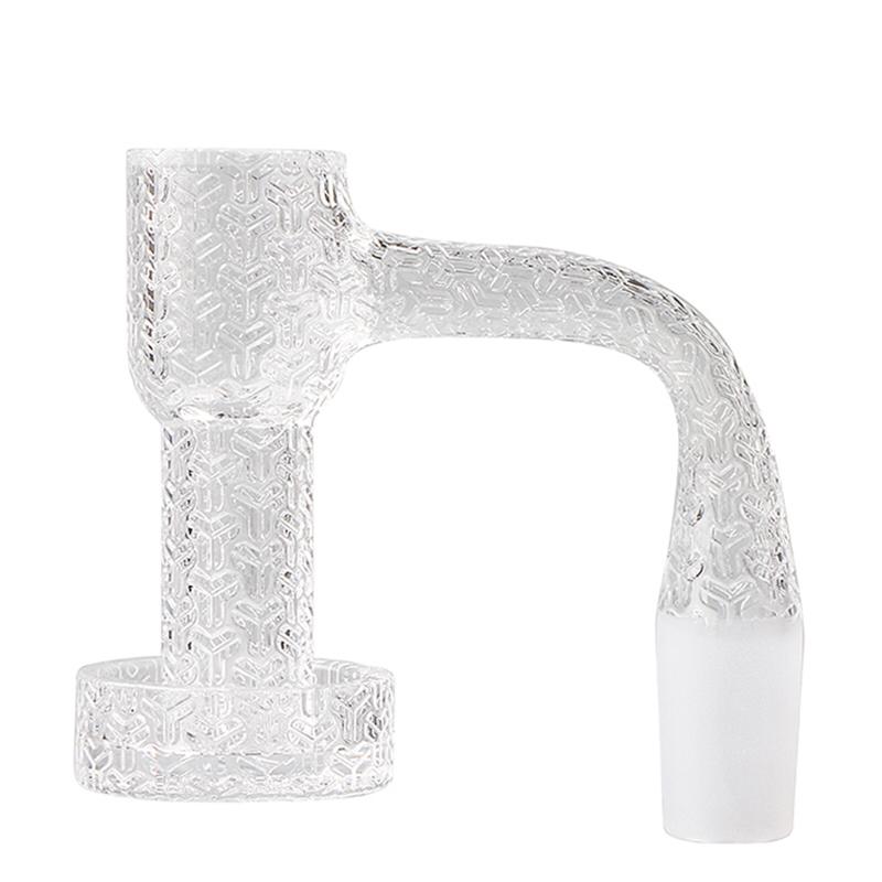 The Stash Shack Etched Pattern Full Weld Terp Slurper - Clear Glass with Intricate Design