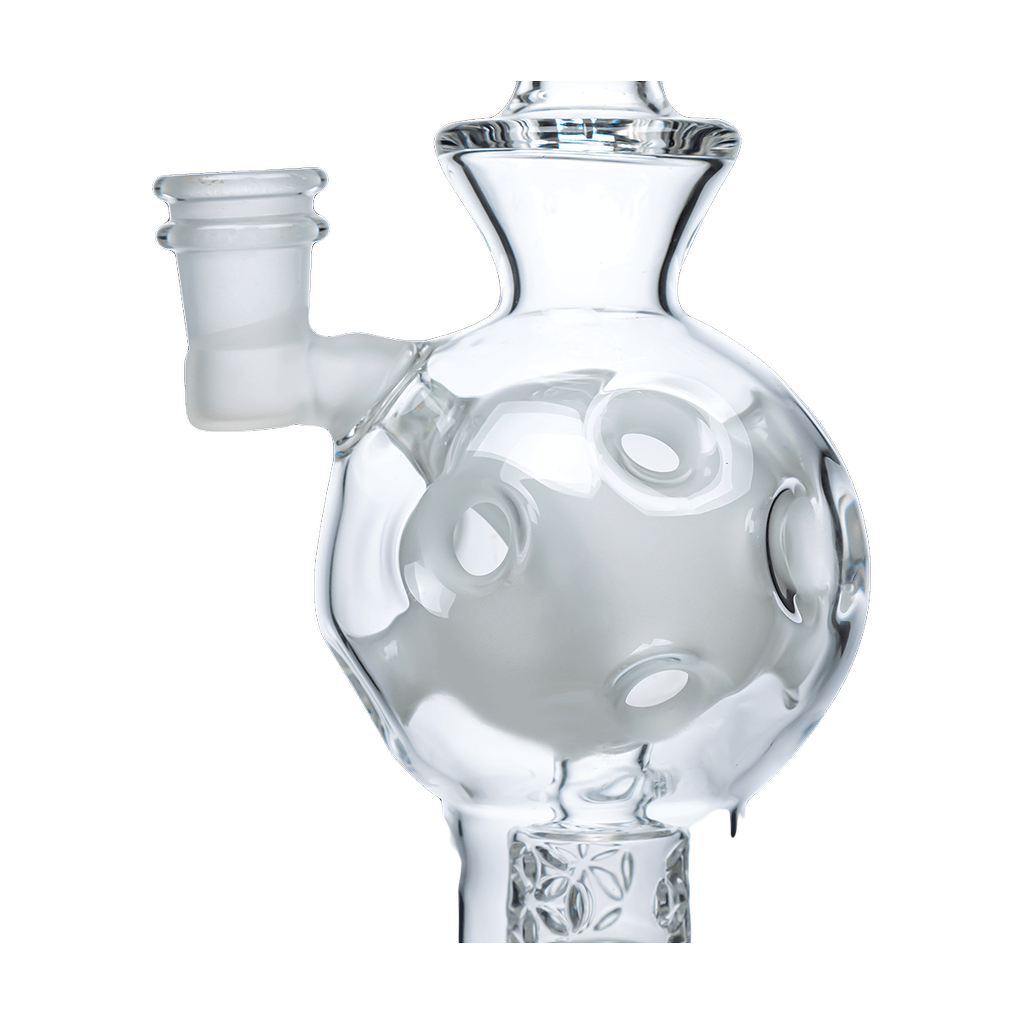 CALIBEAR EXOSPHERE Dab Rig in Clear Glass with Frosted Detail and 14.5mm Joint - Front View
