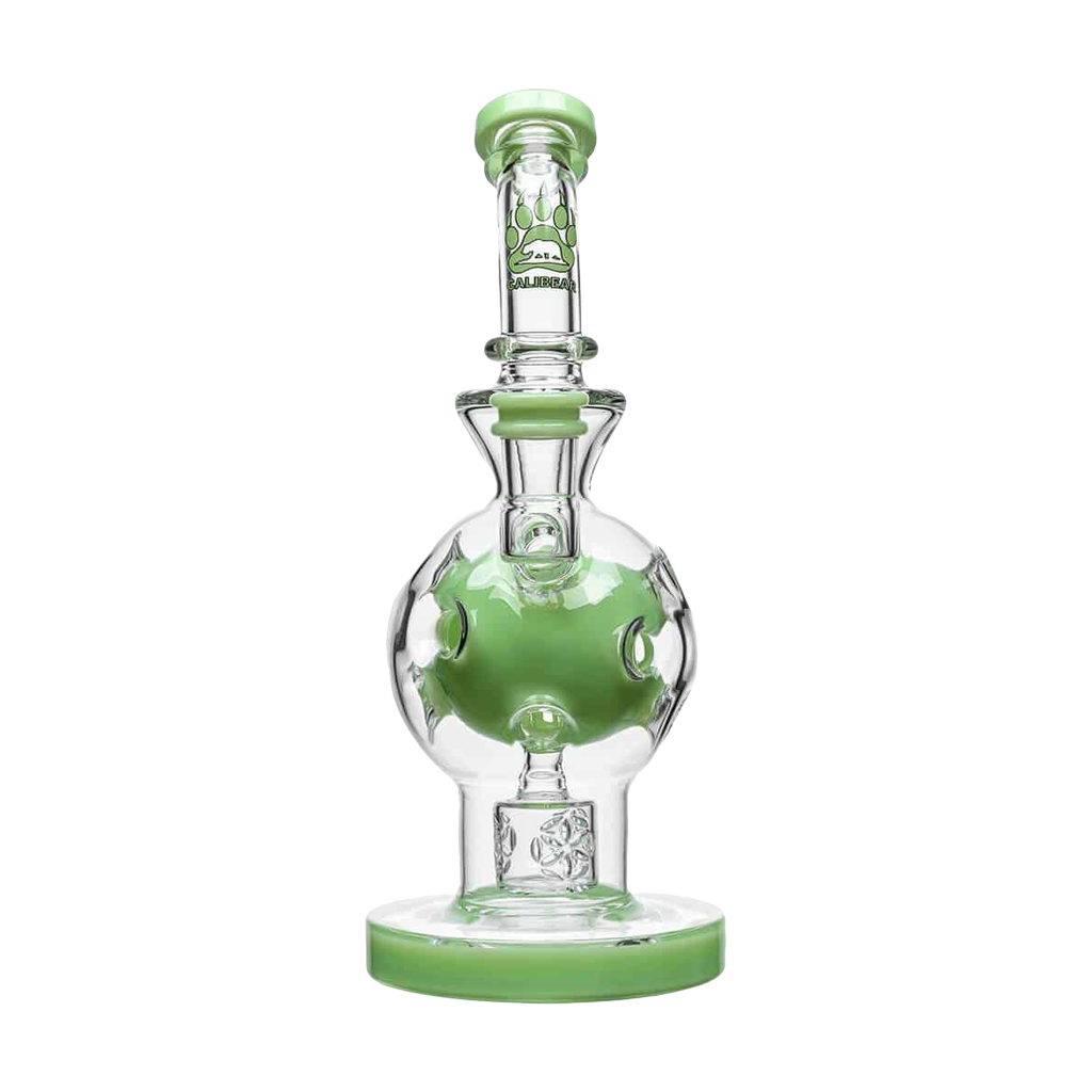 Calibear EXOSPHERE Dab Rig with Seed of Life Perc in Green - Front View