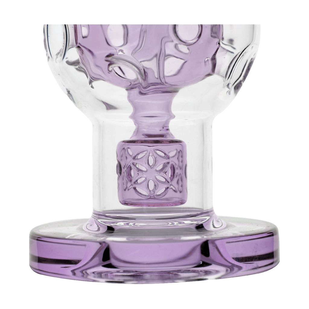 Calibear Exosphere Dab Rig in Purple with Intricate Percolator Design - Bottom View