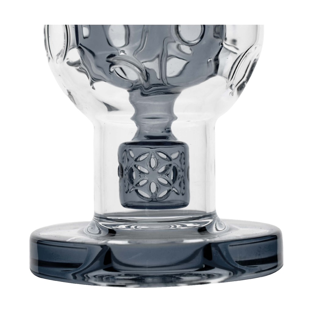 CALIBEAR EXOSPHERE Dab Rig with Intricate Base Design in Frosted Blue - Front View