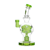 Calibear Exosphere Dab Rig in Lime Green with Beaker Base and Frosted Glass Detail