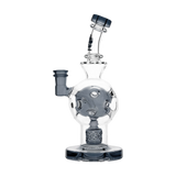 Calibear Exosphere Dab Rig in Transparent Black, 6.69 Inch, Front View on Seamless White