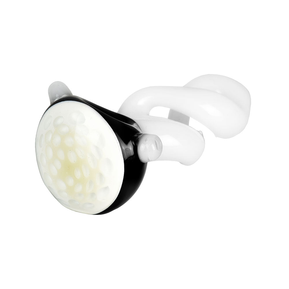 Exploring Infinity Hand Pipe in Borosilicate Glass with Unique Spoon Design - Top View