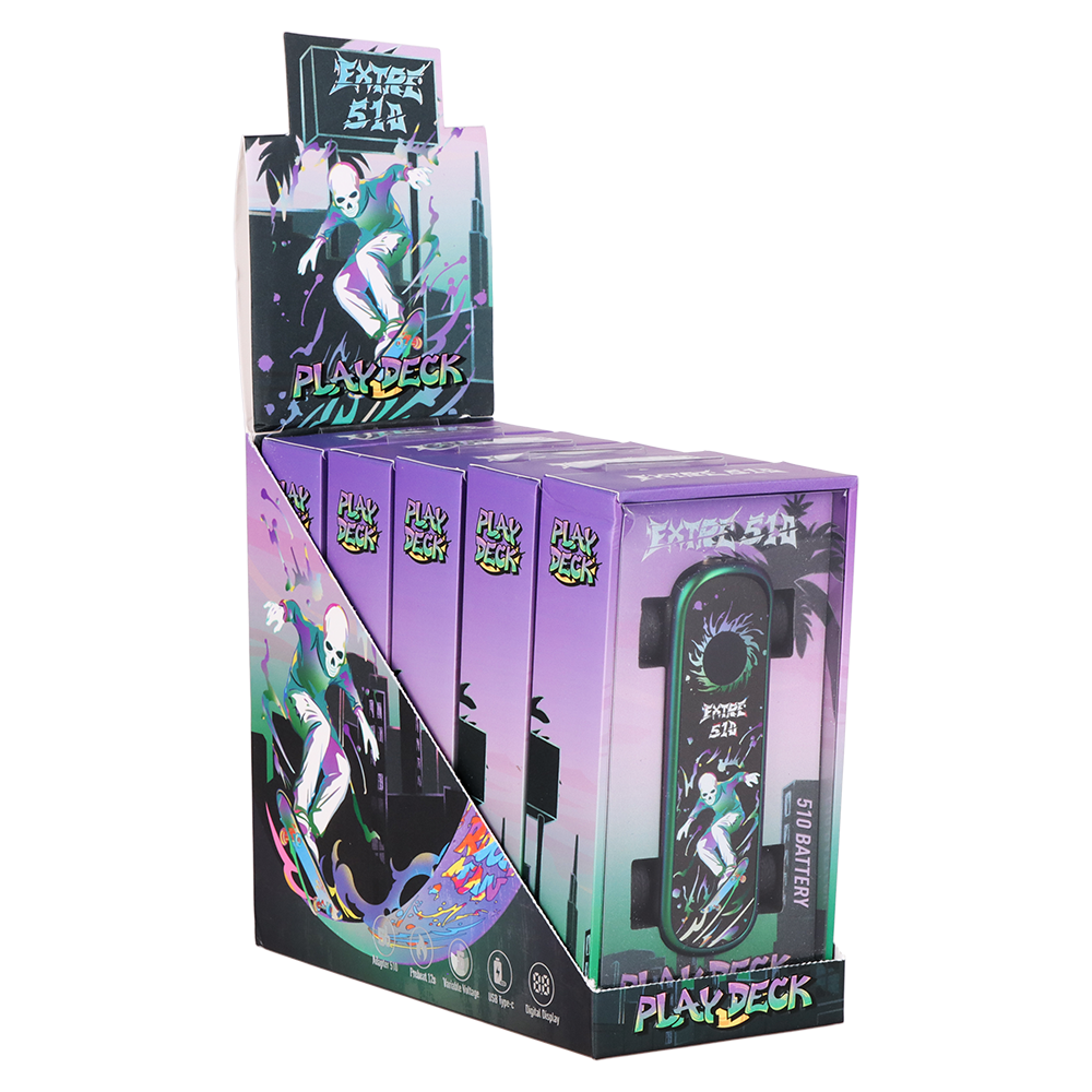 Extre 510 Play Deck Skateboard Vape Battery | 500mAh | 5ct Display