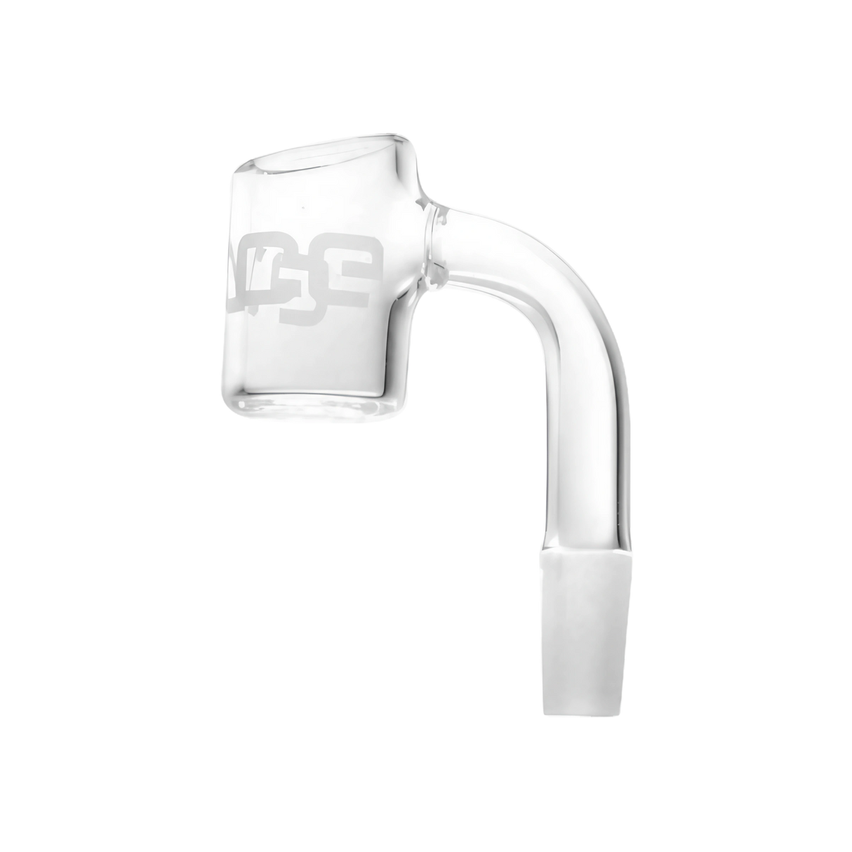 EYCE 10mm Male Quartz Banger for Dab Rigs, 90 Degree Angle, High-Quality Quartz, Side View