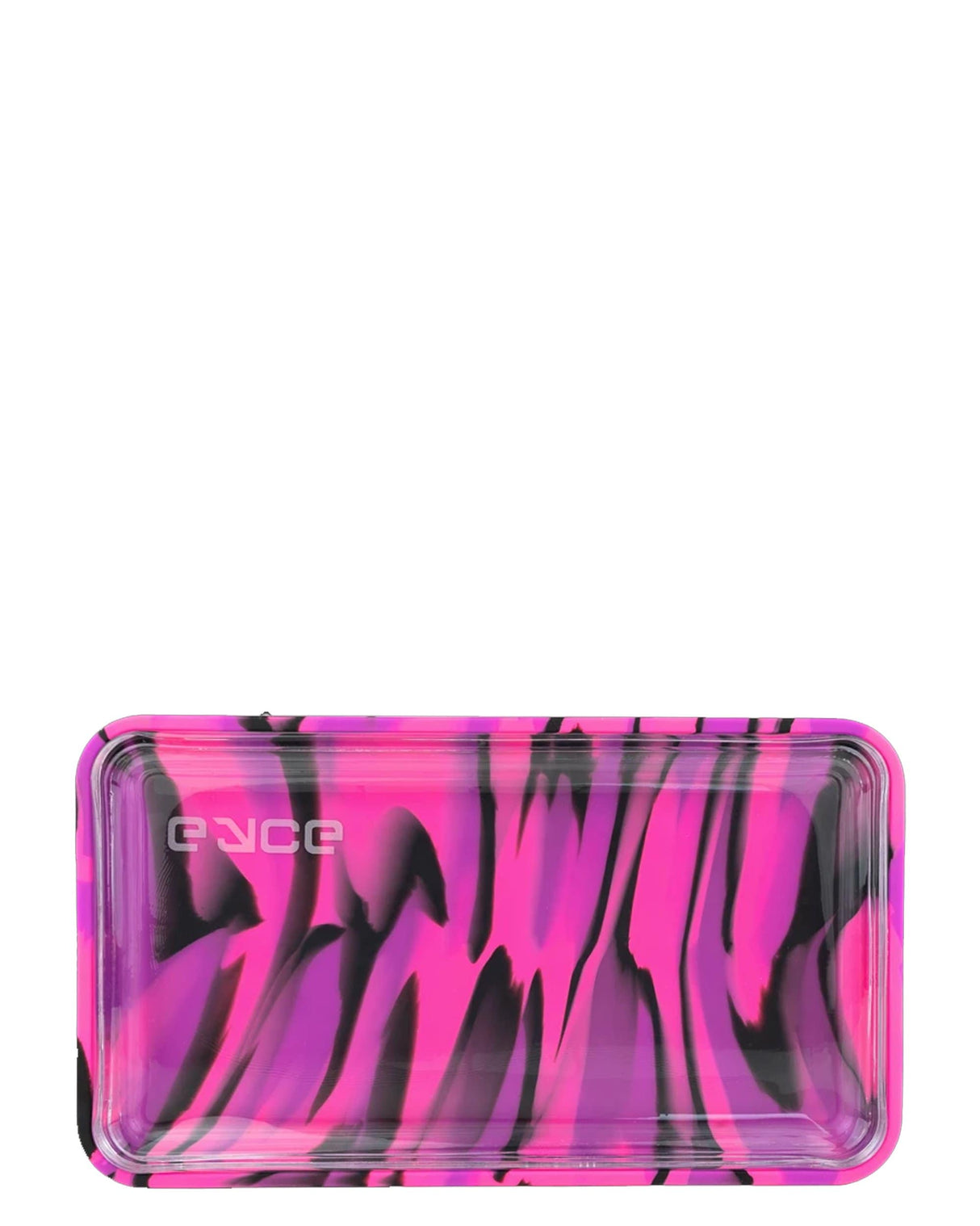 Eyce 2 in 1 Silicone Rolling Tray in Purple Swirl, Top View, Durable & Flexible