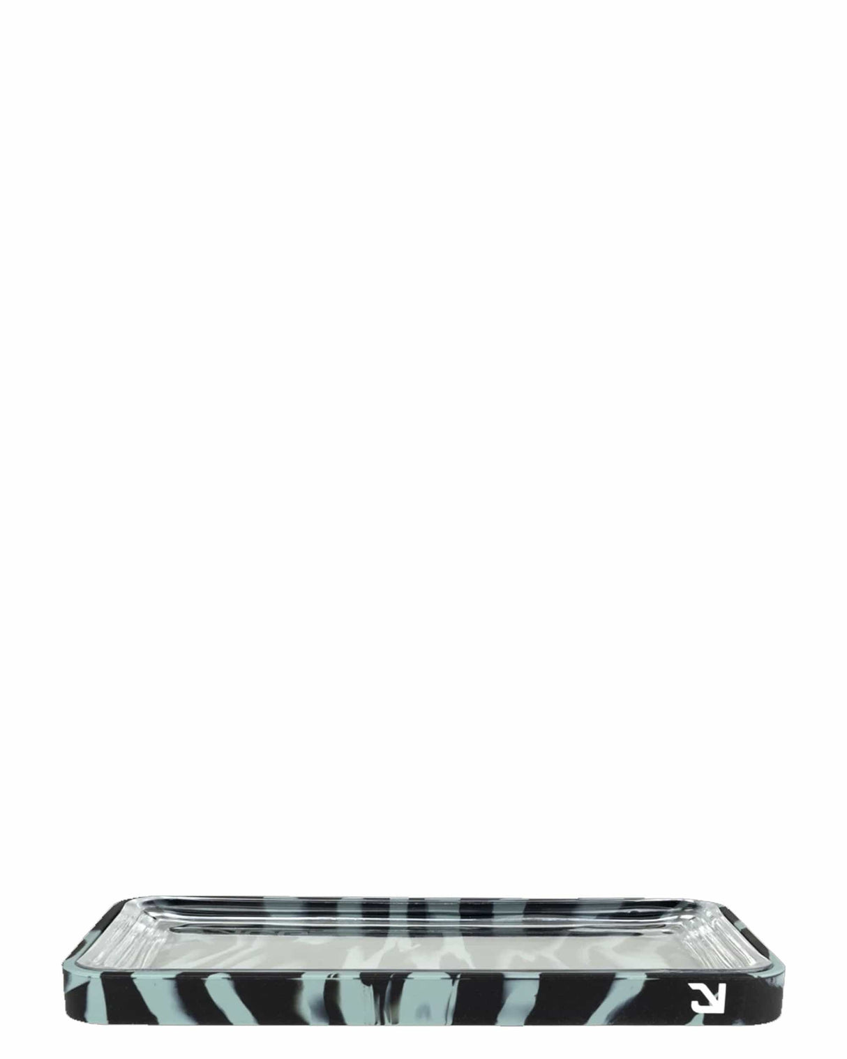 Eyce 2 in 1 Silicone Rolling Tray in Black and Blue Stripes - Top View