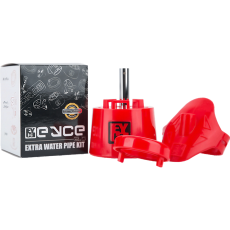 Eyce 2.0 Expansion Kit with red silicone parts and box, ideal for durable bong customization