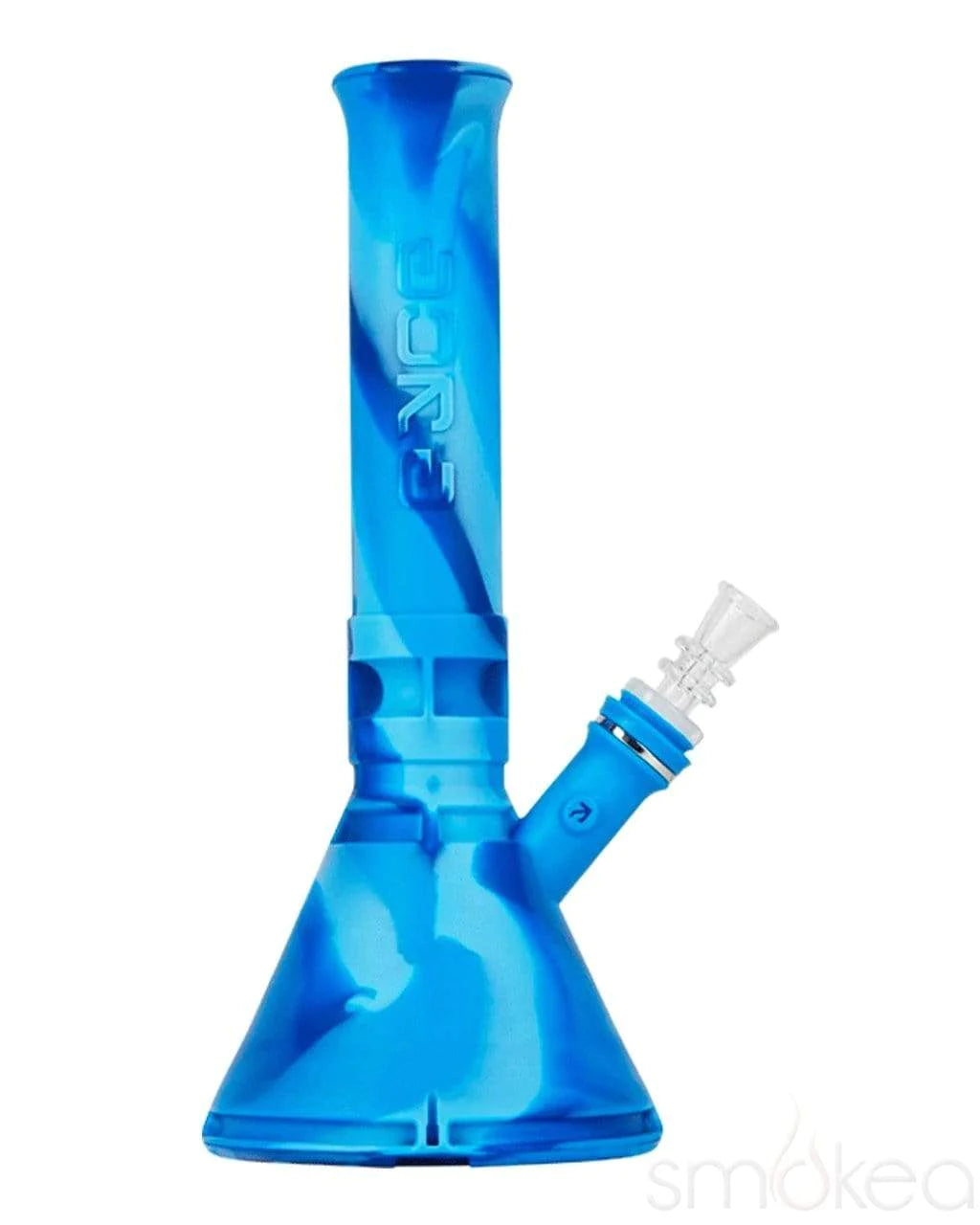 Eyce Beaker in Blumarble - Durable Silicone Bong with Glass Bowl - Front View