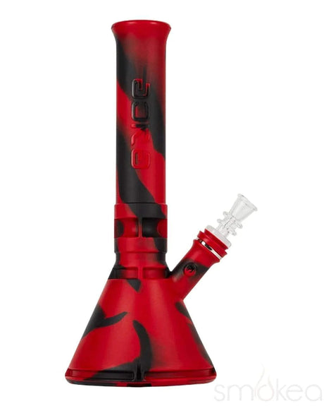 Eyce Beaker in Lucifer Red, Durable Silicone Bong with Removable Glass Bowl - Front View