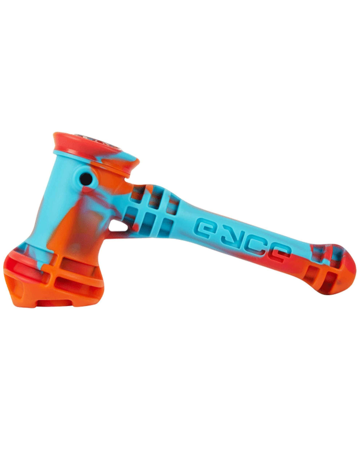 Eyce Hammer Bubbler in Fuego - Compact Silicone Design with Steel Bowl