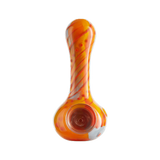 Eyce ORAFLEX Floral Spoon Pipe in vibrant orange with unique floral design, durable silicone build