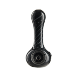 Eyce ORAFLEX Floral Spoon Pipe in Black Silicone with Durable Design, Front View on White Background