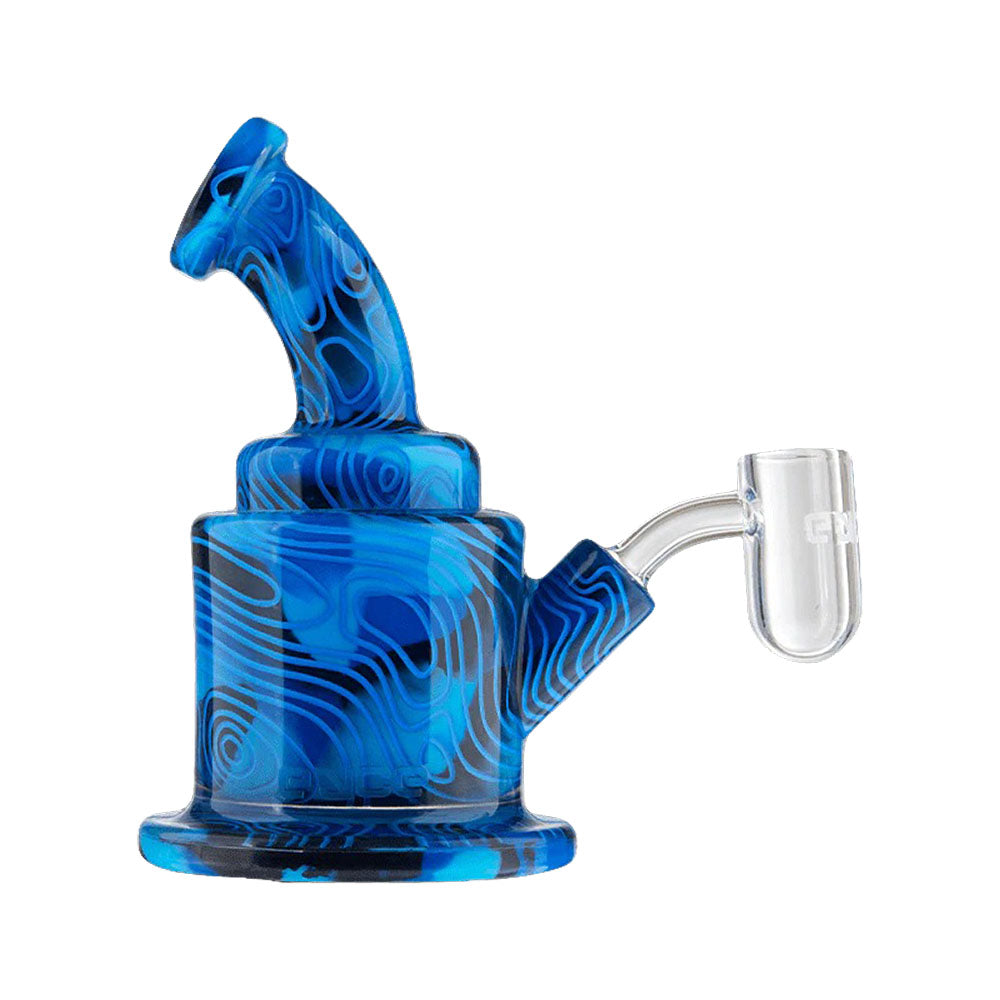 Eyce Oraflex Silicone Dab Rig in Winter Blue, 5" tall with a 10mm female joint, durable design, front view