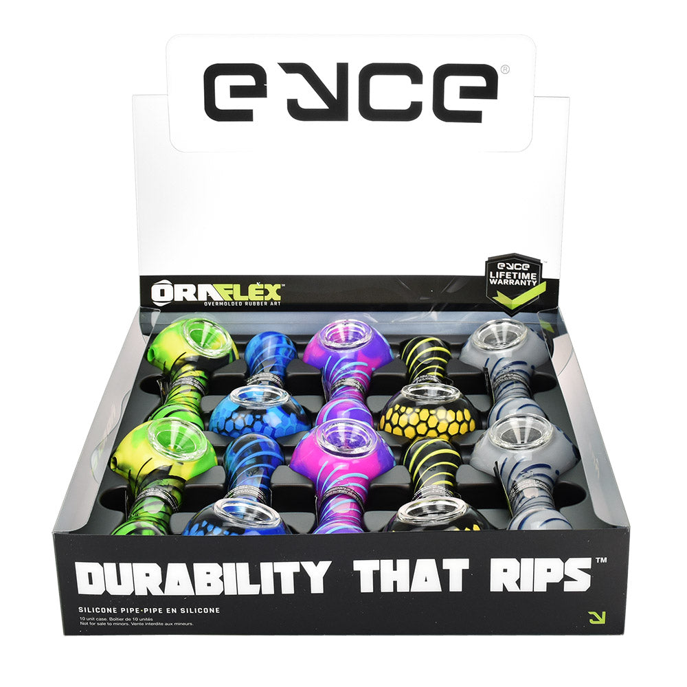 Eyce Oraflex Spoon Pipes 10 Pack in Assorted Colors, Durable Silicone, 4" Length