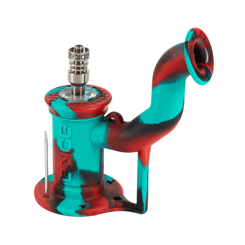 Eyce Rig II Coral Snake - Portable Silicone Dab Rig with Titanium Nail - Side View
