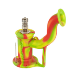 Eyce Rig II Silicone Dab Rig in vibrant red and green, 90-degree joint, portable design