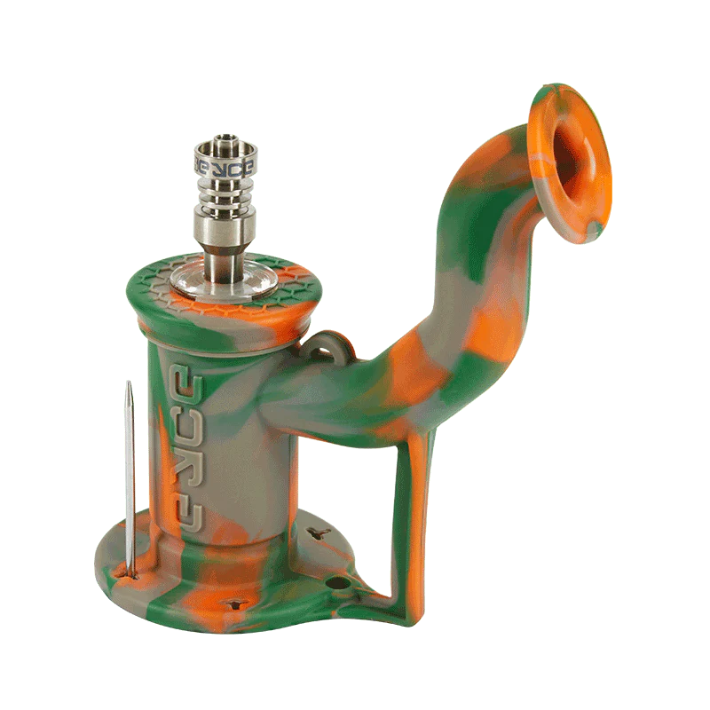 Eyce Rig II Portable Silicone Dab Rig in Rifle Camo Design with Titanium Nail - 90 Degree Joint