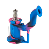 Eyce Rig II in Unicorn Pink, 90-degree titanium nail, portable silicone dab rig, angled view