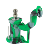 Eyce Rig II in Urbangrn, portable silicone dab rig with titanium nail, 90 degree joint, side view