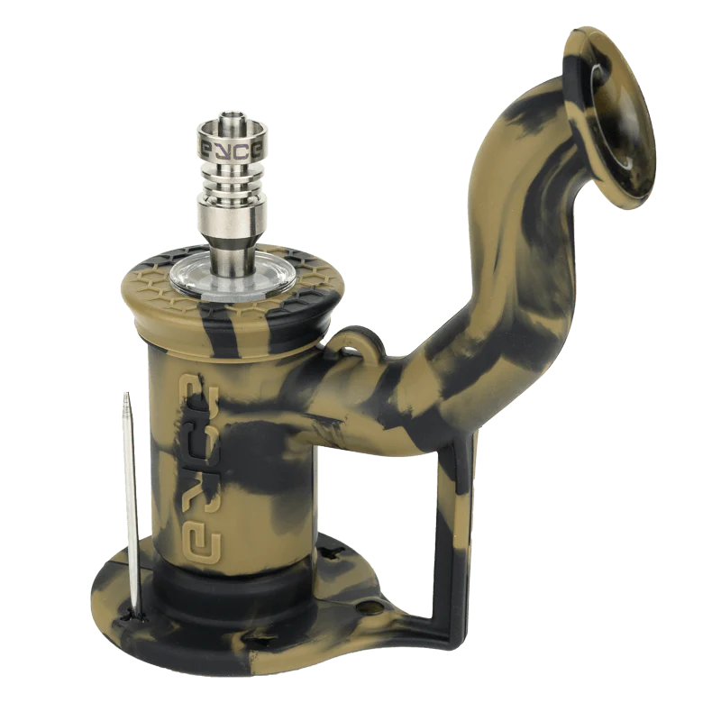 Eyce Rig II Whiskey Silicone Dab Rig with Titanium Nail - 90 Degree Joint Angle