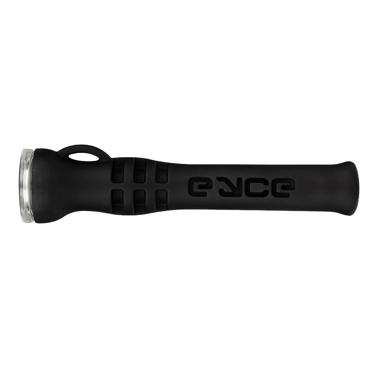 Eyce Shorty Taster in Black - Durable Silicone One-Hitter with Glass Bowl - Front View