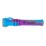 Eyce Shorty Taster hand pipe in blue and purple silicone, durable one-hitter design, front view