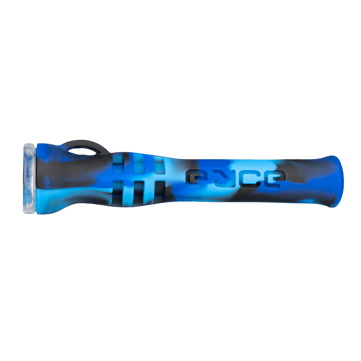 Eyce Shorty Taster silicone one-hitter in blue, durable design, easy to clean, front view