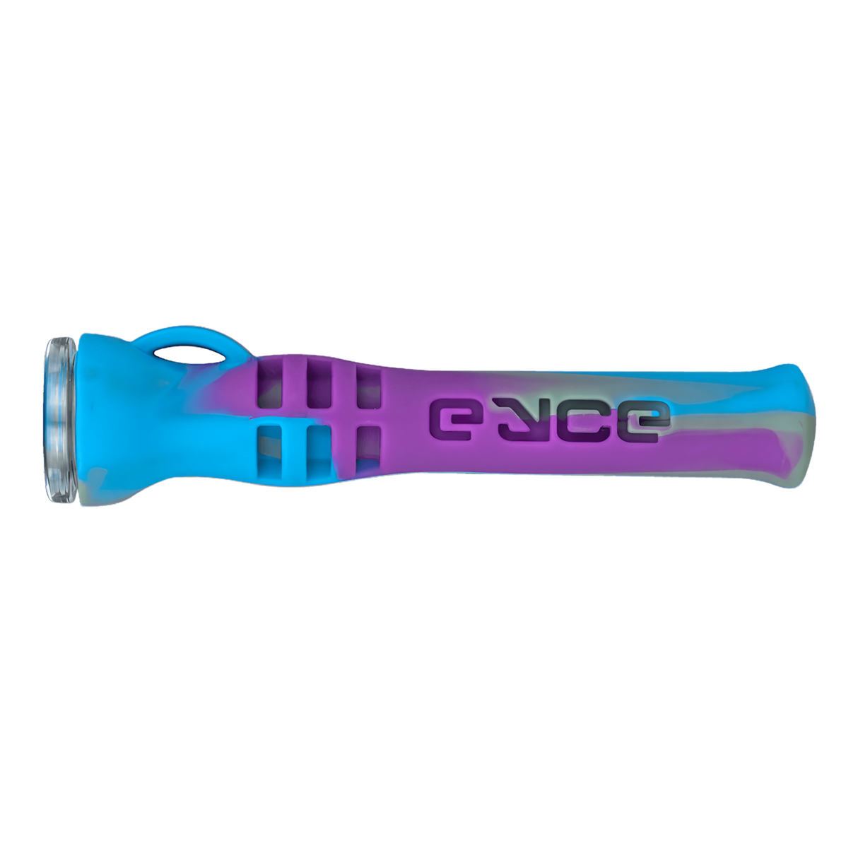 Eyce Shorty Taster Hand Pipe in Mermaid Purple, Durable Silicone One-Hitter, Front View