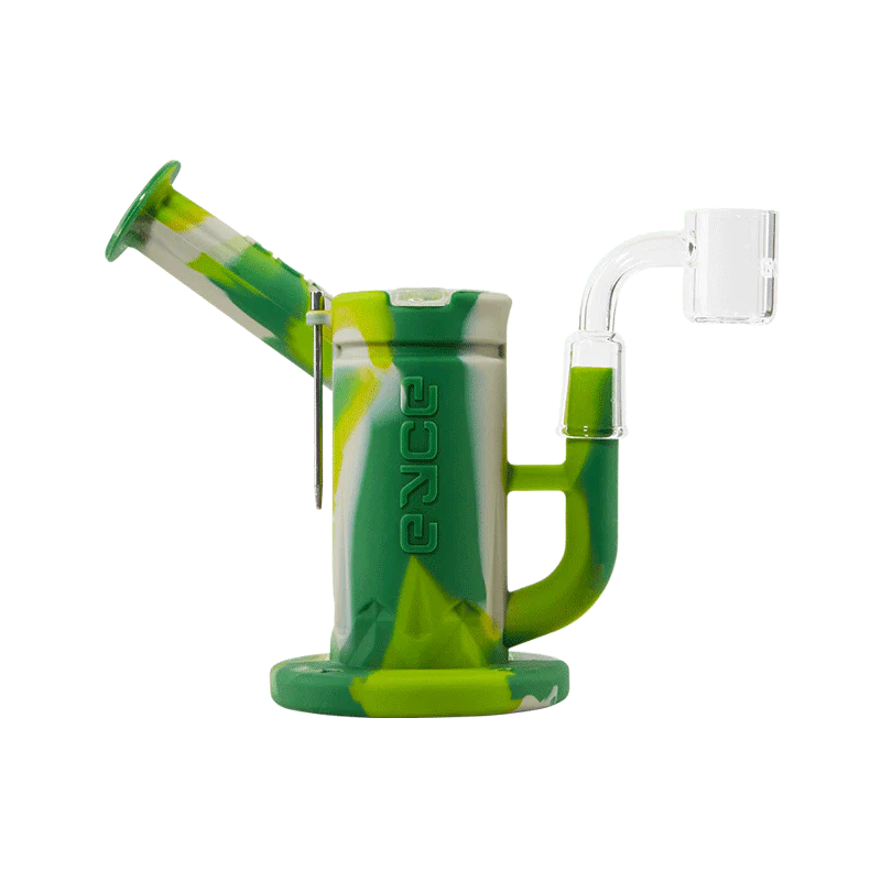 Eyce Sidecar Dab Rig in Arcadcamo with Honeycomb Percolator and Quartz Banger - Side View