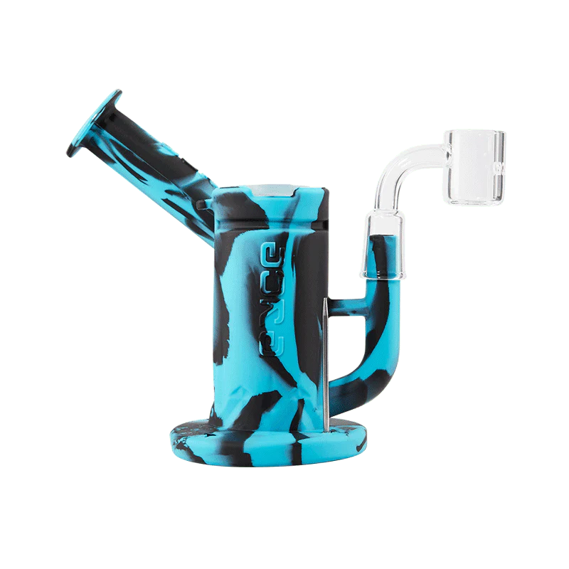 Eyce Sidecar Dab Rig in Epic Teal with Honeycomb Percolator, 90 Degree Joint, and Silicone Body