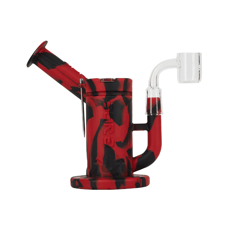 Eyce Sidecar Dab Rig in Lucifer Red with Honeycomb Percolator and Quartz Banger - Side View