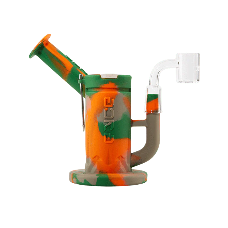 Eyce Sidecar Dab Rig in Riflecamo design with Honeycomb Percolator, 90 Degree Joint, and Silicone Body