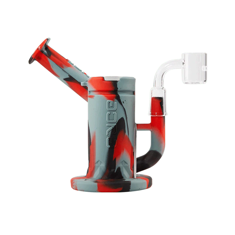 Eyce Sidecar Dab Rig in Urbanred with Honeycomb Percolator and Quartz Banger - Side View